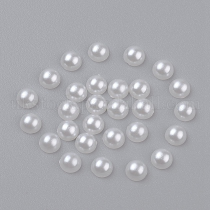 5MM Creamy White Dome Half Round Acrylic Imitated Pearl Cabochons Fit Phone Decoration UK-X-OACR-H001-4-1