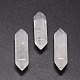 Faceted Bullet Natural Quartz Crystal Double Terminated Pointed Beads for Wire Wrapped Pendants Making UK-X-G-K010-30mm-01-1