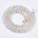 Frosted Spray Painted Glass Beads Strands UK-GLAA-N035-03A-C07-2