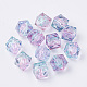 Two Tone Transparent Spray Painted Acrylic Beads UK-ACRP-T005-26-1
