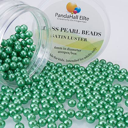 Pearlized Glass Pearl Round Beads UK-HY-PH0001-6mm-008-1