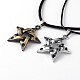 Star Couples Leather Pendant Necklaces for Valentin's Day UK-NJEW-P127-039-K-1