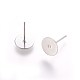 304 Stainless Steel Flat Round Blank Peg & Post Ear Studs Findings UK-X-STAS-E025-3-2