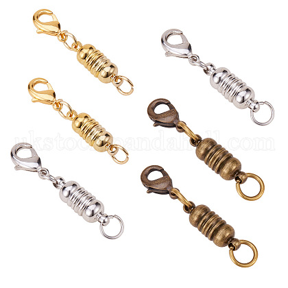 Mixed Color Oval Brass Magnetic Clasps Converter with Lobster Claw Clasp UK-KK-PH0013-01M-1