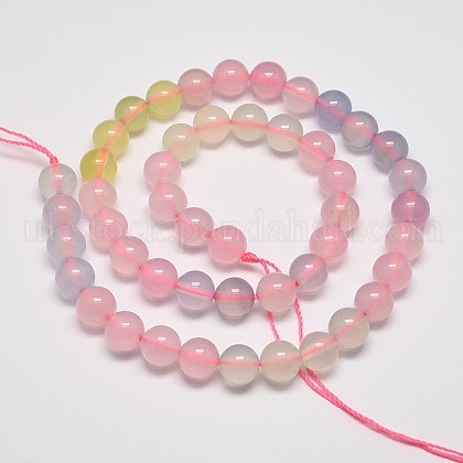 Natural Chalcedony Round Beads Strands UK-G-N0136-01-6mm-K-1