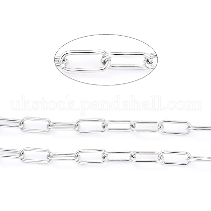 304 Stainless Steel Paperclip Chains UK-CHS-D027-02P-1