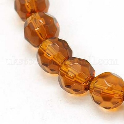 Faceted Glass Round Beads Strands UK-X-GF6mmC45-1