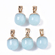 Top Golden Plated Natural White Jade Pendants UK-X-G-T131-03P-1