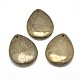 Drop Natural Pyrite Pendants UK-G-I125-35A--K-1