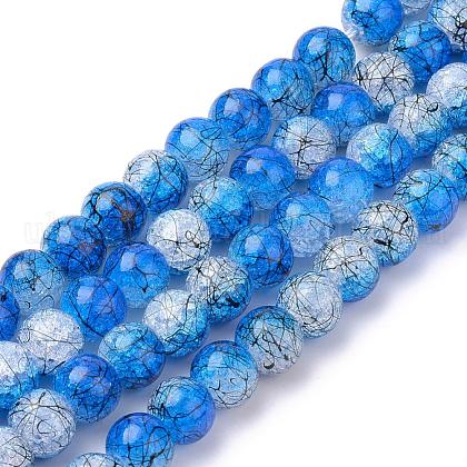 Drawbench Synthetic Crackle Quartz Beads Strands UK-GLAA-S140-8mm-12-1