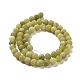 Round Frosted Natural TaiWan Jade Bead Strands UK-G-M248-6mm-02-5