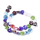 Flat Round Handmade Millefiori Glass Beads Strands UK-LK-R004-62-2