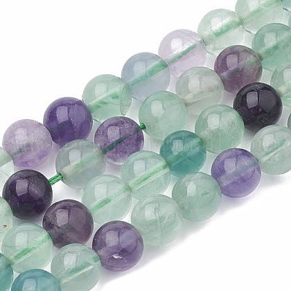 Natural Fluorite Beads Strands UK-G-S333-6mm-006-1