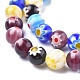 Round Handmade Millefiori Glass Beads Strands UK-LK-R004-82-3