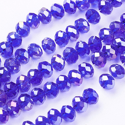 Electroplate Glass Beads Strands UK-GR6MMY-25AB-1