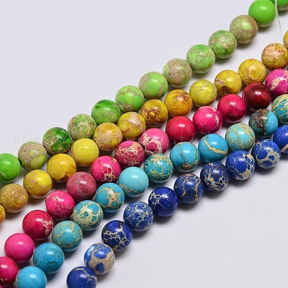 Natural Imperial Jasper Beads Strands UK-G-I122-10mm-M-1