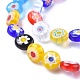 Flat Round Handmade Millefiori Glass Beads UK-LK-R004-54-3