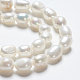 Oval Natural Cultured Freshwater Pearl Beads Strands UK-PEAR-R015-45-3