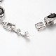 Noble Gift Ideas for Lady Platinum Tone Brass Micro Pave Cubic Zirconia CZ Hook Link Bracelets UK-BJEW-L465-13-K-3