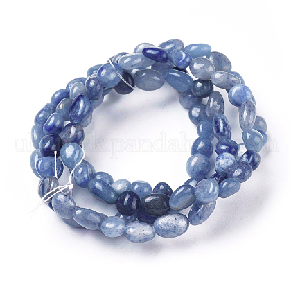 Natural Blue Aventurine Bead Stretch Bracelets UK-BJEW-K213-02-1