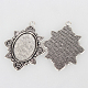 Tibetan Style Alloy Pendant Cabochon Settings&nbsp;UK-X-TIBEP-N003-33AS-2