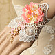 Gothic Style Flower Vine Lace Bracelet Alloy Enamel Rhinestone Jewelry UK-BJEW-JL144-K-1