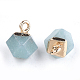 Electroplate Natural Amazonite Charms UK-X-G-S344-08F-2