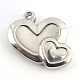 Heart to Heart 304 Stainless Steel Pendants UK-X-STAS-Q192-61-2