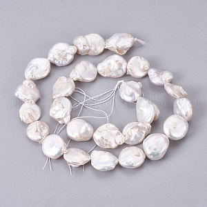 Natural Baroque Pearl Keshi Pearl Beads Strands UK-PEAR-Q004-16