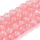 Spray Painted Crackle Glass Beads Strands UK-CCG-Q001-8mm-03-1