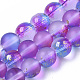 Frosted Spray Painted Glass Beads Strands UK-GLAA-N035-03C-C03-1