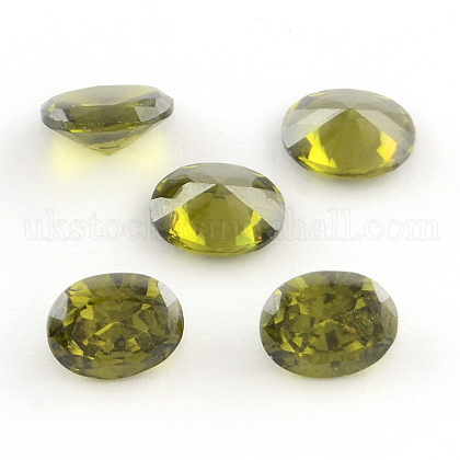 Cubic Zirconia Pointed Back Cabochons UK-ZIRC-R010-9x7-05-K-1