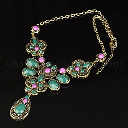 Resin Statement Necklaces for Carnival UK-NJEW-D118-02-1