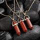 Bullet Synthetic Goldstone Pointed Pendant Necklaces UK-NJEW-BB00024-07-2