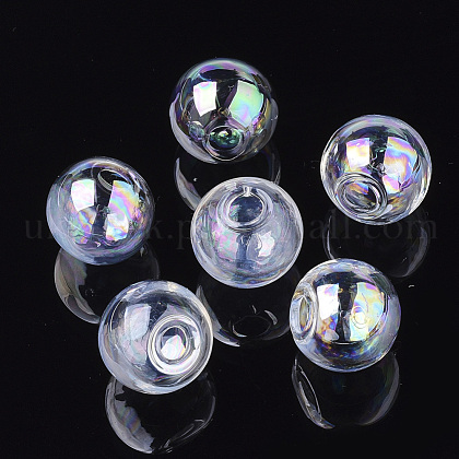 Round Handmade Blown Glass Globe Ball Bottles UK-BLOW-R002-14mm-AB-1