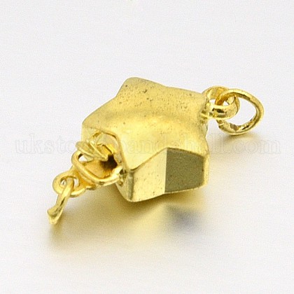 Golden Tone Brass Box Clasps UK-X-KK60-G-1