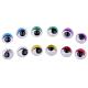 6 Color Half Round Plastic Eyes Cabochons UK-KY-PH0002-B-4