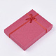 Jewelry Cardboard Boxes with Flower(Color Random Delivery) and Sponge Inside UK-CBOX-R023-1-2