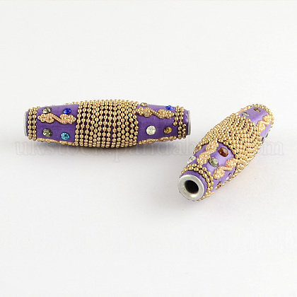 Oval Handmade Indonesia Beads UK-IPDL-R435-01-1