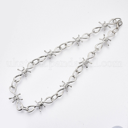 Alloy Barb Wire Necklaces UK-NJEW-R254-01A-P-1