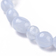 Natural Blue Lace Agate Bead Stretch Bracelets UK-BJEW-K213-37-3