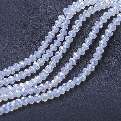 Electroplate Glass Beads Strands UK-EGLA-A034-J4mm-B06-1