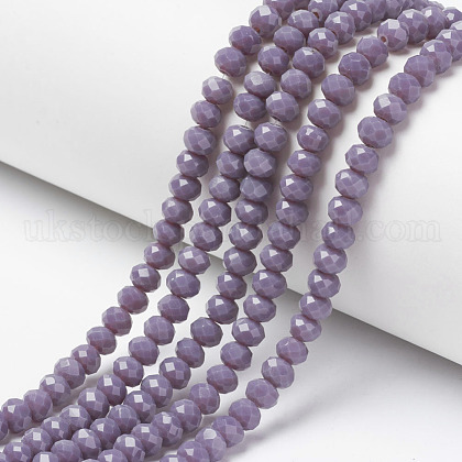 Opaque Solid Color Glass Beads Strands UK-EGLA-A034-P6mm-D11-1