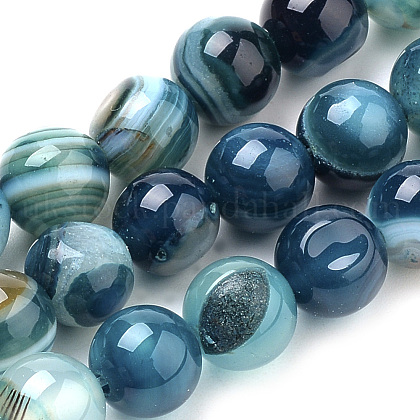 Natural Striped Agate/Banded Agate Beads Strands UK-G-S259-04C-10mm-1