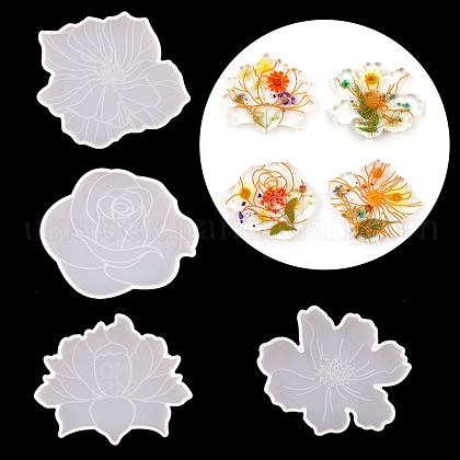 DIY Flower Cup Mat Silicone Molds UK-DIY-E036-08-1