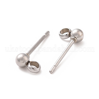 304 Stainless Steel Ear Stud Components UK-STAS-F227-18A-P-1