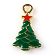 Christmas Tree Alloy Enamel Pendants UK-ENAM-Q033-21-2
