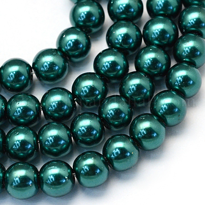 Baking Painted Pearlized Glass Pearl Round Bead Strands UK-HY-Q003-6mm-79-1
