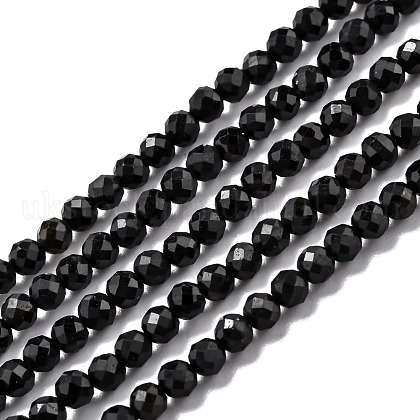 Natural Black Tourmaline Beads Strands UK-G-H266-11A-1