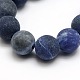 Frosted Natural Sodalite Round Bead Strands UK-G-M064-10mm-01-2